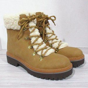 NWOT!! TOMMY HILFIGER SYNTHETIC LEATHER/FAUX FUR LACE FRONT BOOTS! SIZE 7.5M